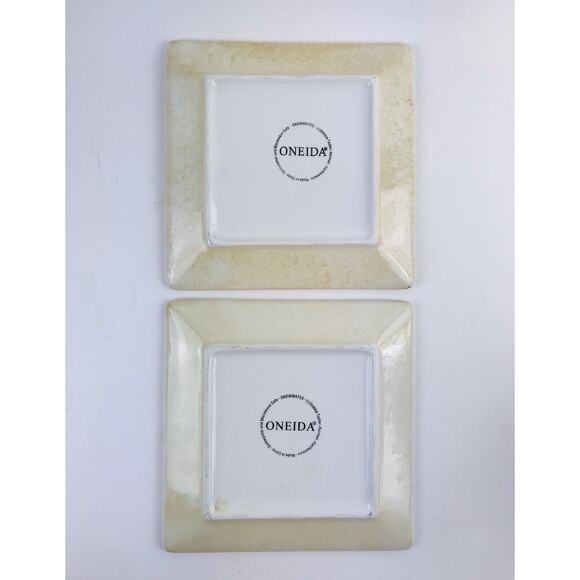 Oneida “SNOWMATES" Square Dessert/Salad Plates 8” Debbie Taylor, Ivory Set 2 - Picture 7 of 9